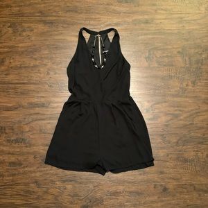 Open back black express romper